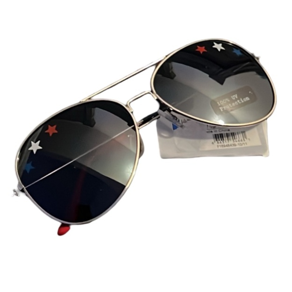 NWT Silver American USA Flag Aviator Polarized  Sunglasses